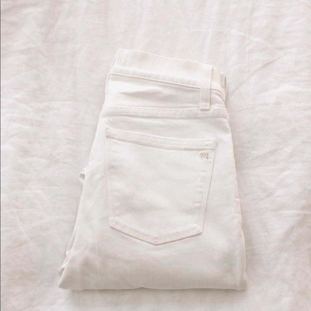 Madewell white high rise skinny
